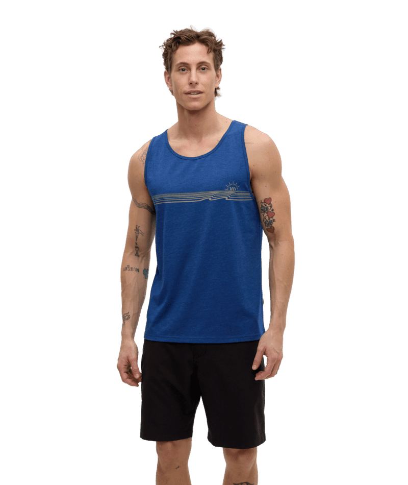 TENTREE Weekend Wave Tank Nightfall Heather/Clay Men's Tank Tops Tentree 