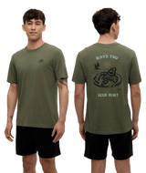 TENTREE Have You Seen Him Floatie T-Shirt Deep Olive Heather/Midnight Blue Men's Short Sleeve T-Shirts Tentree 