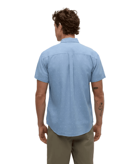 TENTREE Small Tree Mancos Short Sleeve Button Up Lakeside Blue/Small Tree Men's Short Sleeve Button Up Shirts Tentree 