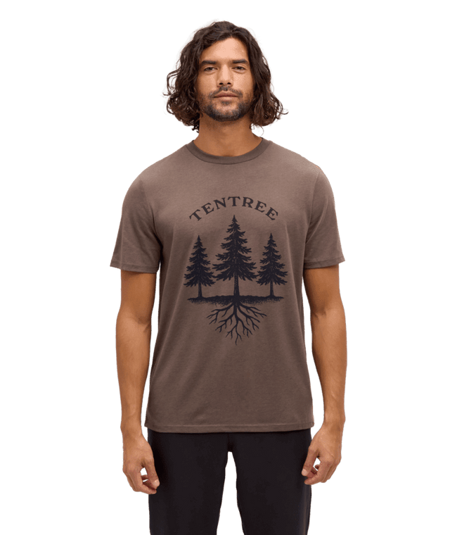 TENTREE Tentree Roots T-Shirt Ashwood/Midnight Blue Men's Short Sleeve T-Shirts Tentree 