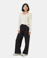 TENTREE Women's Treeblend V-Neck Long Sleeve Shirt Vintage White Women's Long Sleeve T-Shirts Tentree 