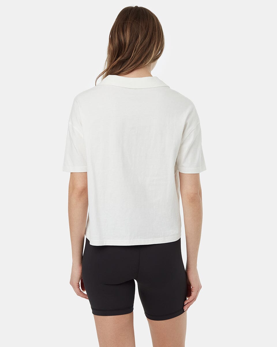 TENTREE Women's Oversized Polo Shirt Undyed Women's T-Shirts Tentree 