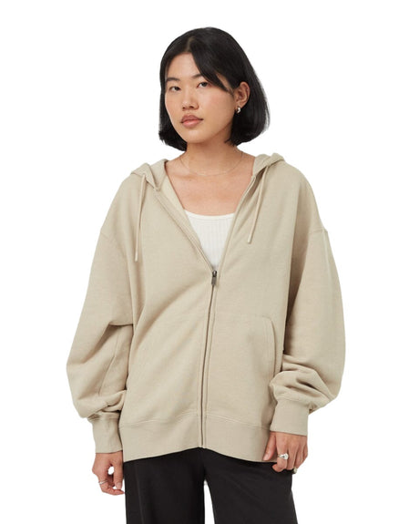 TENTREE Women's Treefleece Oversized Zip Up Hoodie Pale Oak Women's Zip Hoodies Tentree 