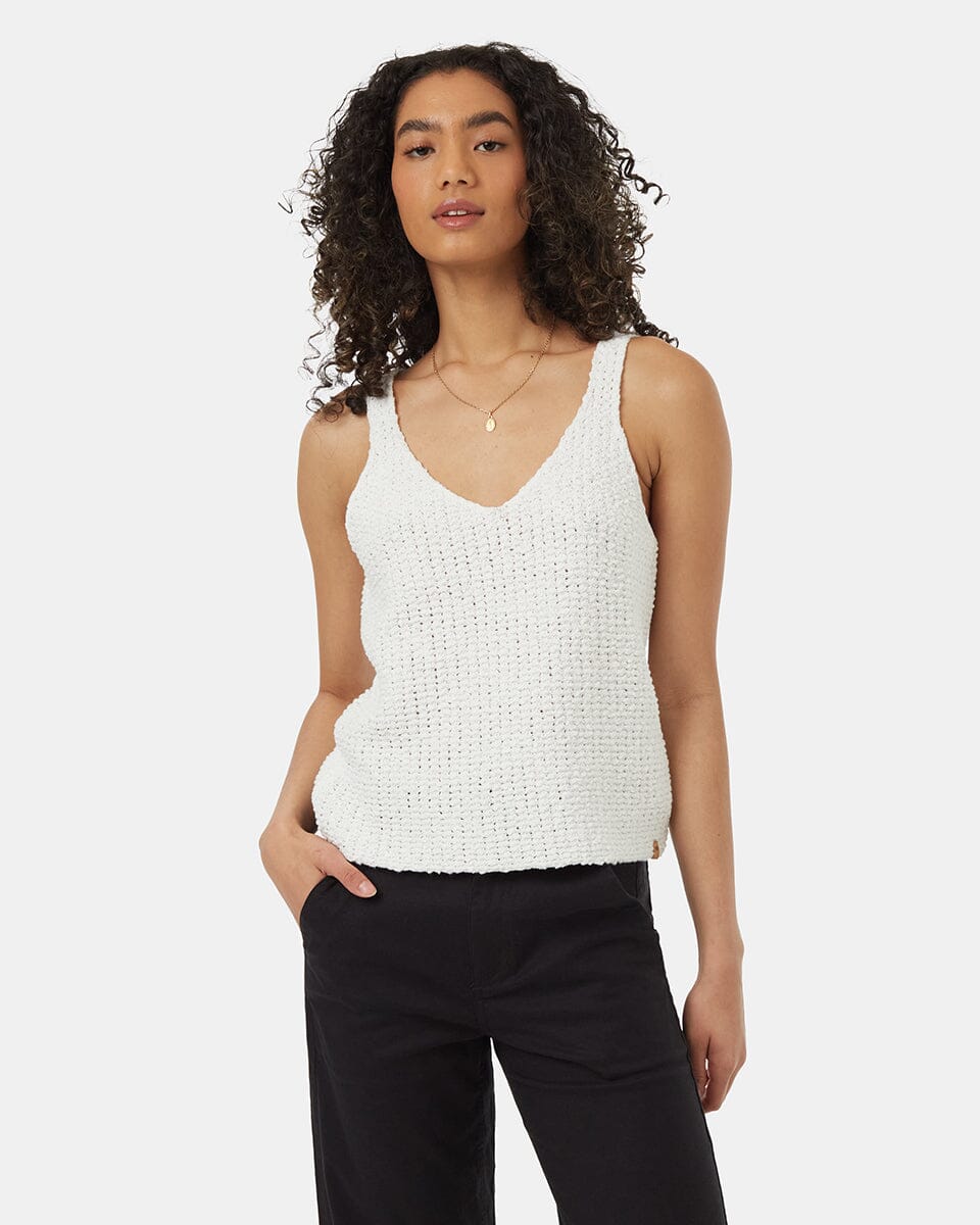 TENTREE Women's Highline Boucle Sweater Tank Top Vintage White Women's Tank Tops and Halter Tops Tentree 