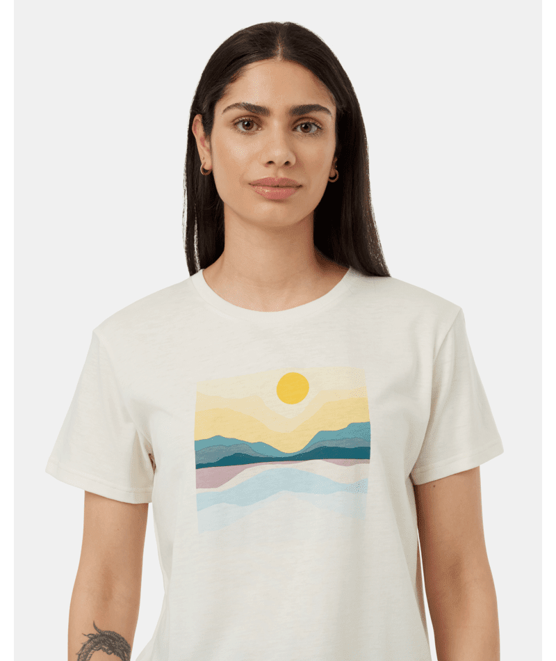 TENTREE Women's Artist Series Oasis T-Shirt Undyed/Blue Glow Women's T-Shirts Tentree 