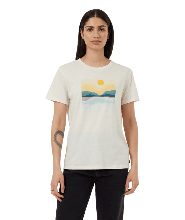 TENTREE Women's Artist Series Oasis T-Shirt Undyed/Blue Glow Women's T-Shirts Tentree 