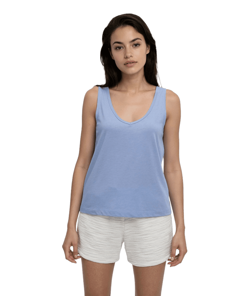 TENTREE Women's Kinney Tank Light Lakeside Blue Heather Women's Tank Tops and Halter Tops Tentree 