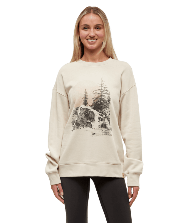 TENTREE Women's Backcountry Crew Warm Oak/Dusty Terracotta Women's Crewnecks Tentree 