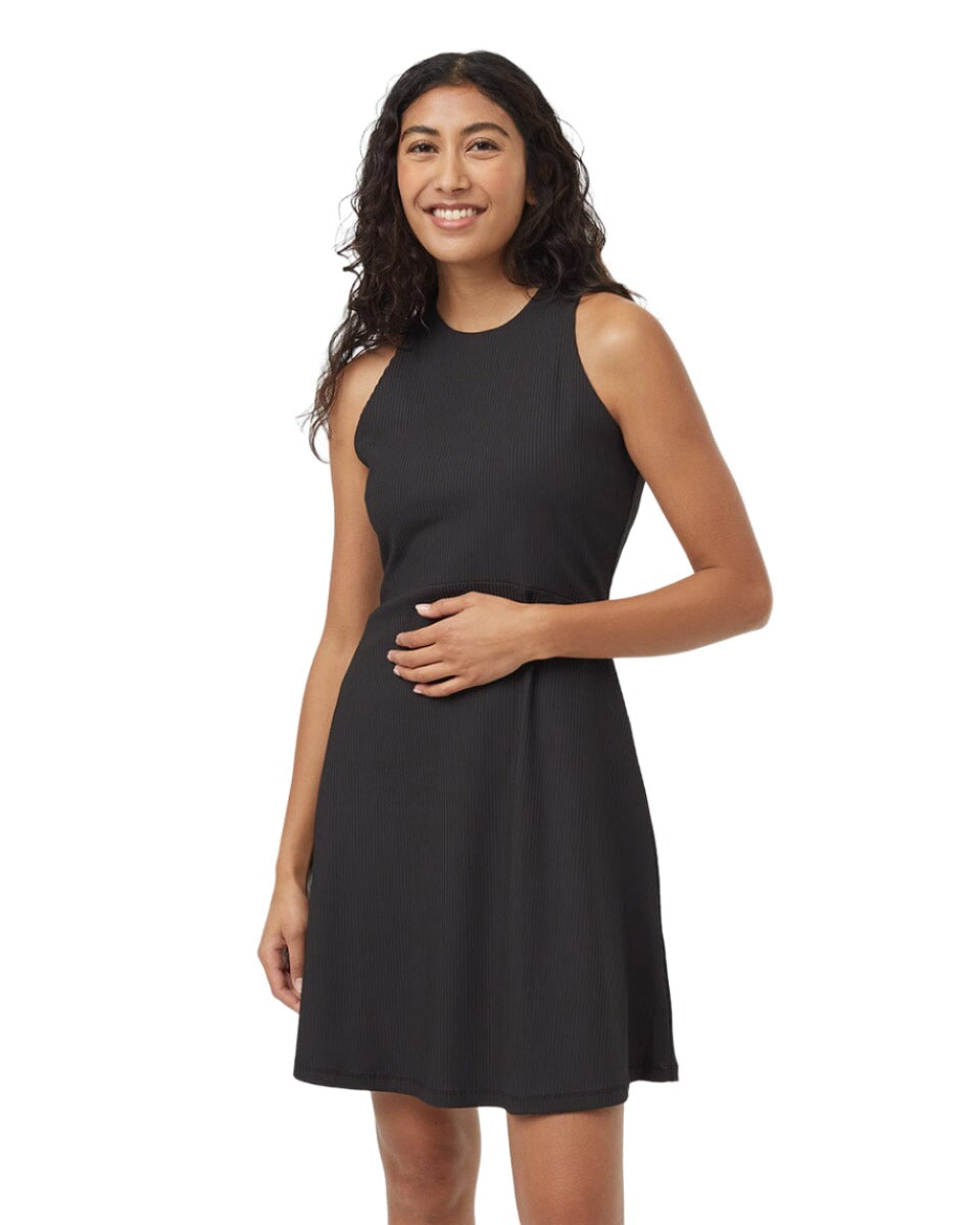 TENTREE Women's TechRib Dress Meteorite Black Women's Dresses Tentree 