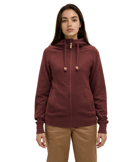 TENTREE Women's Elm Zip Hoodie Red Chestnut Women's Zip Hoodies Tentree 
