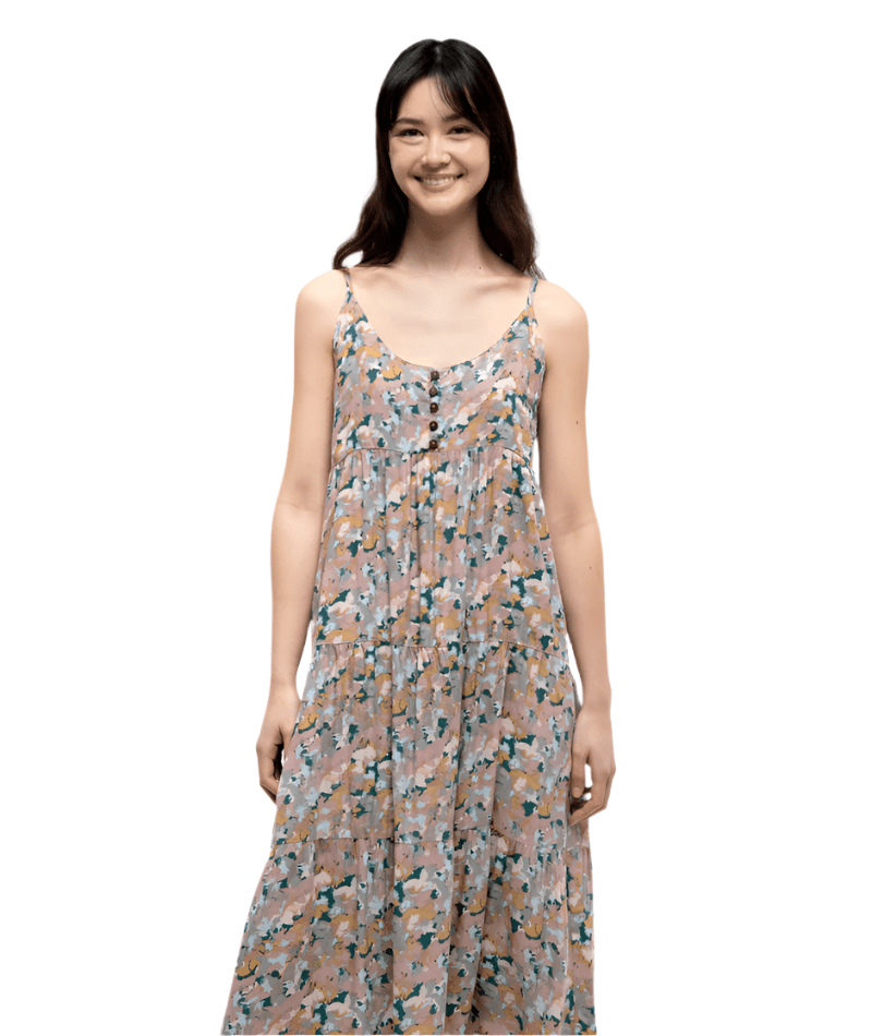 TENTREE Women's EcoWoven Crepe Hopewell Dress Vintage Mauve/Abstract Women's Dresses Tentree 