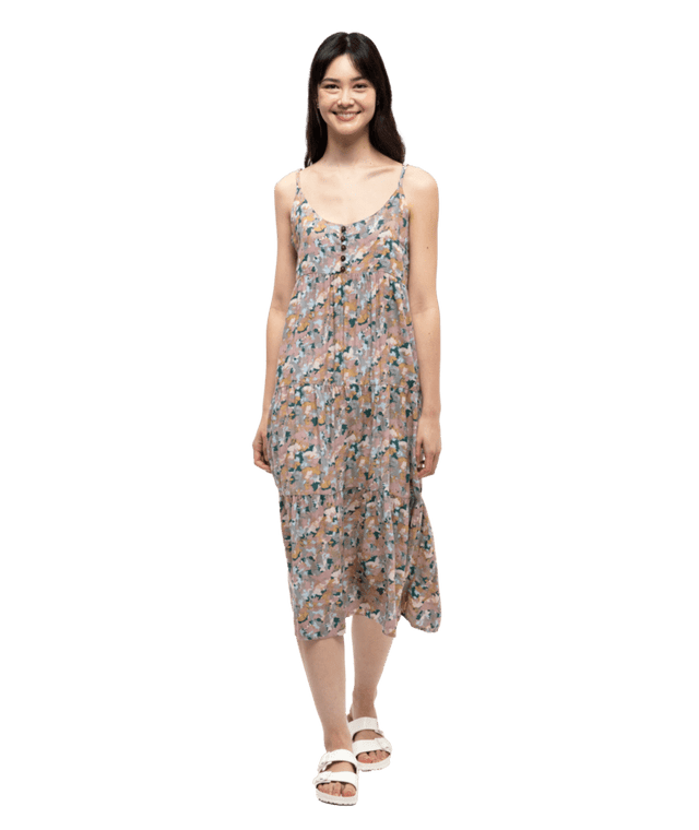 TENTREE Women's EcoWoven Crepe Hopewell Dress Vintage Mauve/Abstract Women's Dresses Tentree 