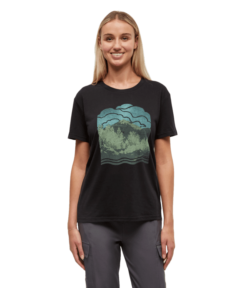 TENTREE Women's Cloud Valley T-Shirt Meteorite Black Trellis Men's Short Sleeve T-Shirts Tentree 