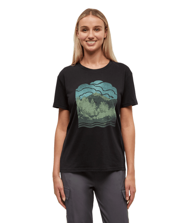 TENTREE Women's Cloud Valley T-Shirt Meteorite Black Trellis Men's Short Sleeve T-Shirts Tentree 