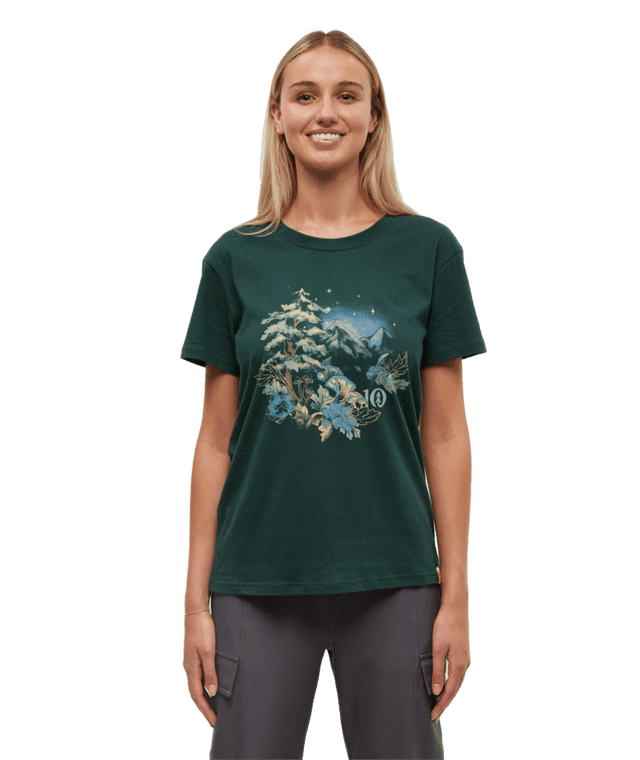 TENTREE Women's Regenerative Forest Sprawl T-Shirt Forest Pine/Granite Green Women's Short Sleeve T-Shirts Tentree 