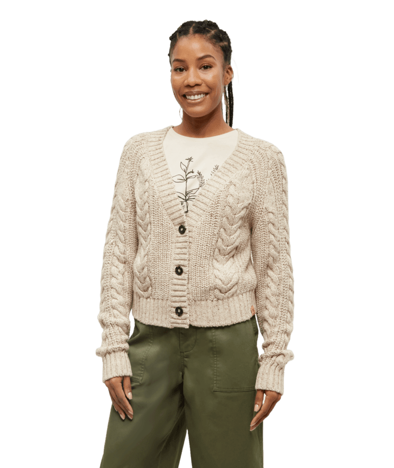 TENTREE Women's Stillwater Cardigan Warm Oak Nep Women's Sweaters Tentree 