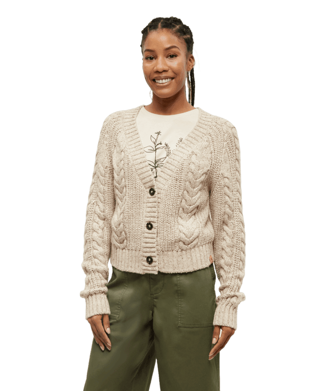 TENTREE Women's Stillwater Cardigan Warm Oak Nep Women's Sweaters Tentree 