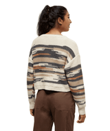 TENTREE Women's Prospect Sweater Warm Oak Heather/Abstract Stripe Women's Sweaters Tentree 