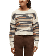 TENTREE Women's Prospect Sweater Warm Oak Heather/Abstract Stripe Women's Sweaters Tentree 