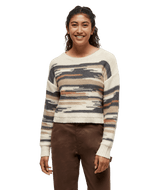 TENTREE Women's Prospect Sweater Warm Oak Heather/Abstract Stripe Women's Sweaters Tentree 