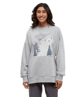 TENTREE Women's Alpine Oversized Crew Harbour Grey Heather/Glacier Grey Women's Crewnecks Tentree 