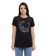 TENTREE Women's Evergreen Floral T-Shirt Meteorite Black/White Oak Women's Short Sleeve T-Shirts Tentree 