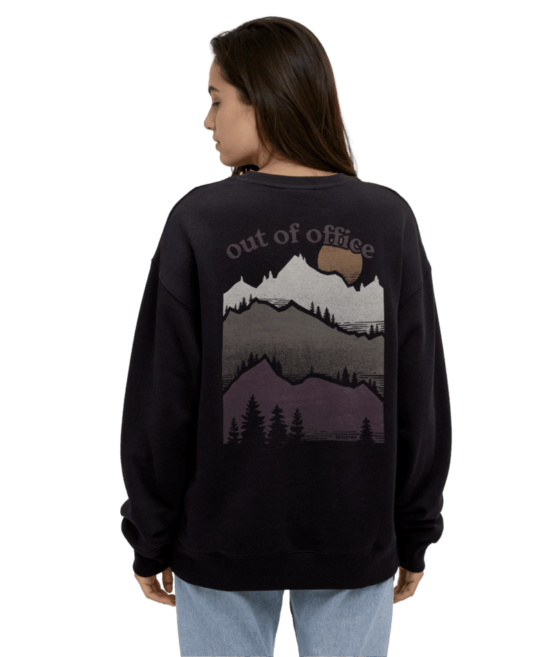 TENTREE Women's Out Of Office Crew Meteorite Black/Harbour Grey Women's Crewnecks Tentree 