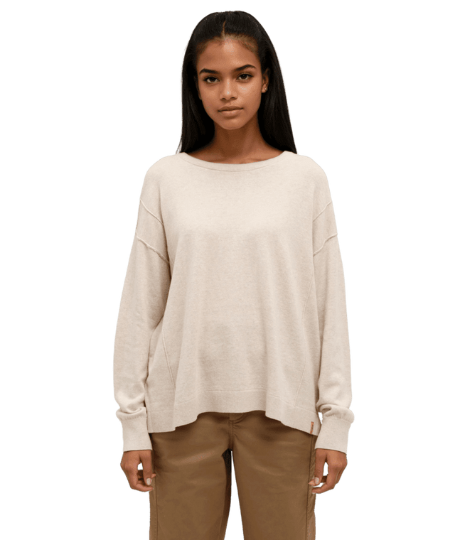 TENTREE Women's Bluffs Cropped Crew Sweater Pale Oak Heather Women's Crewnecks Tentree 