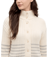 TENTREE Women's Monarch Cardigan Cotton White/Light Grey Heather Barre Stripe Women's Sweaters Tentree 