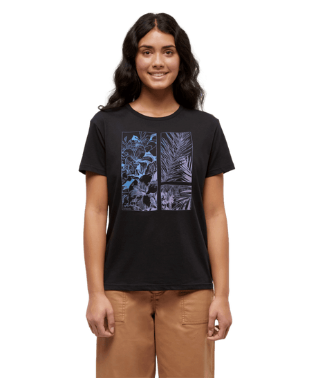 TENTREE Women's Framed Haitian Bloom T-Shirt Meteorite Black/Pink Sand Women's Short Sleeve T-Shirts Tentree 
