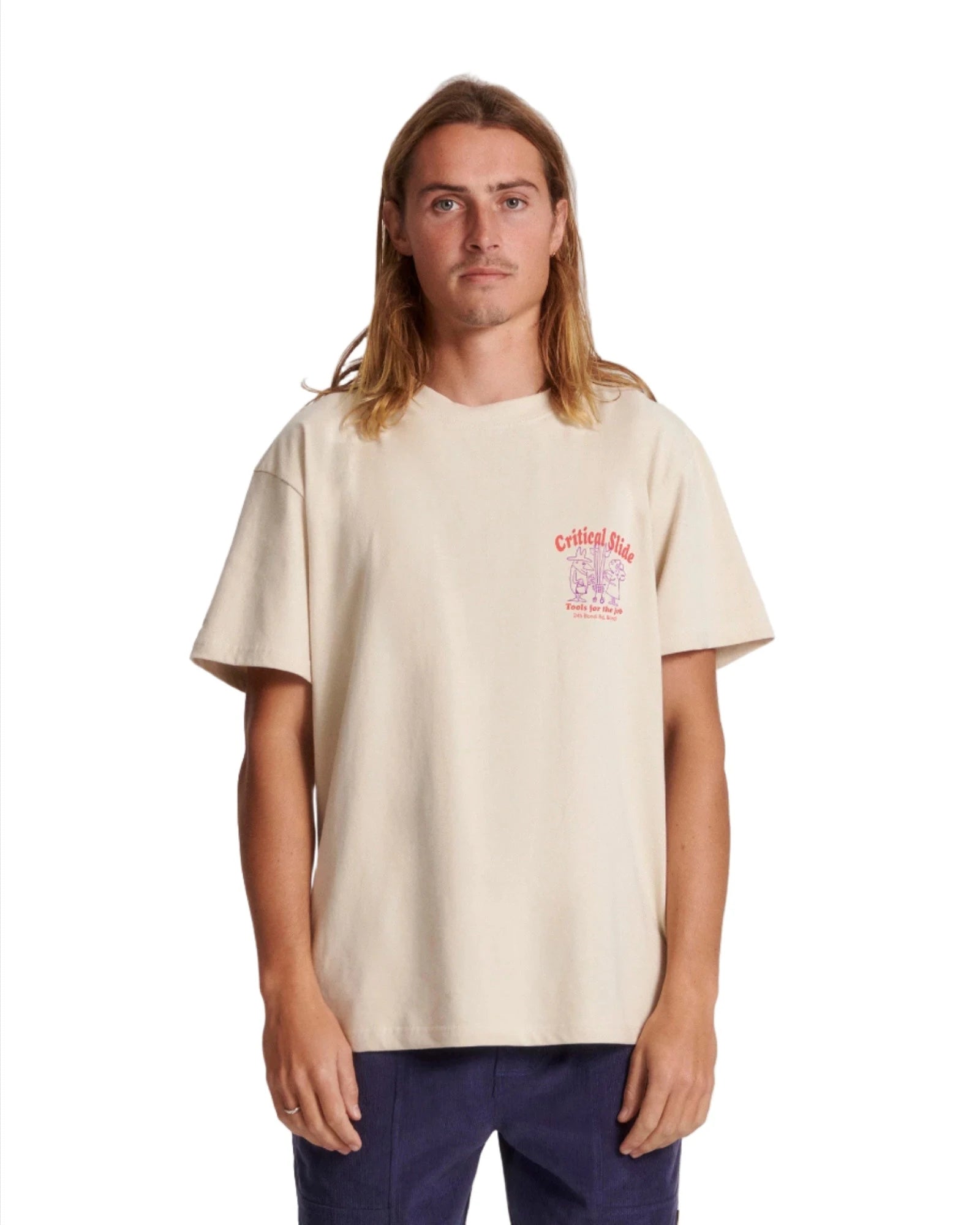 CRITICAL SLIDE Trollied T-Shirt Bone Men's Short Sleeve T-Shirts The Critical Slide Society 