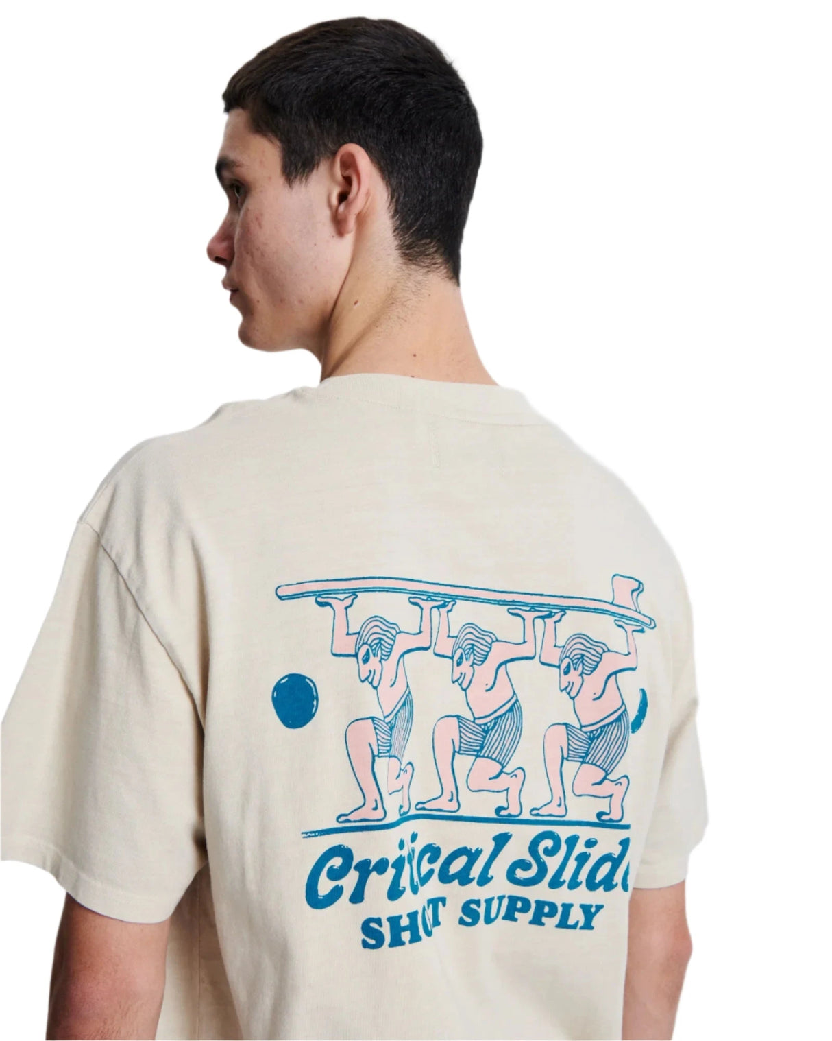 CRITICAL SLIDE Short Supply T-Shirt Bone Men's Short Sleeve T-Shirts The Critical Slide Society 