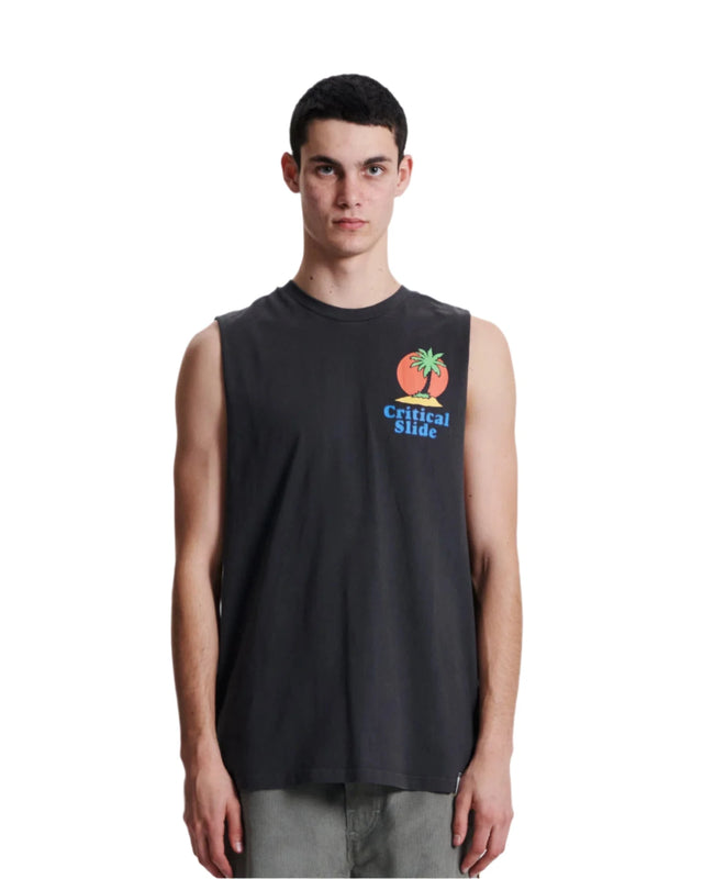 CRITICAL SLIDE Castaway Muscle Tank Phantom Men's Tank Tops The Critical Slide Society 