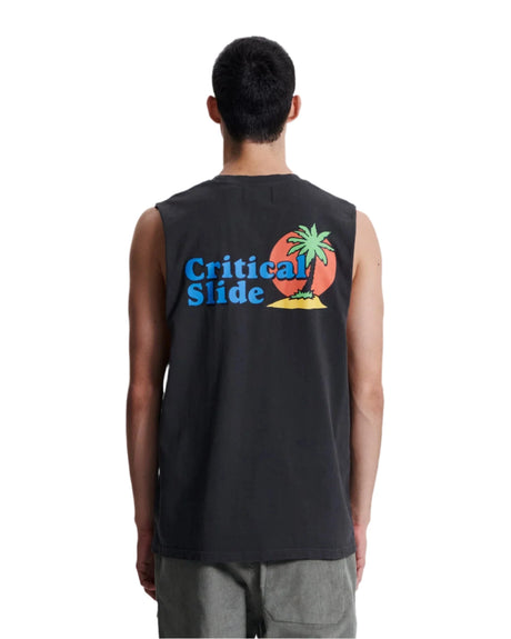 CRITICAL SLIDE Castaway Muscle Tank Phantom Men's Tank Tops The Critical Slide Society 