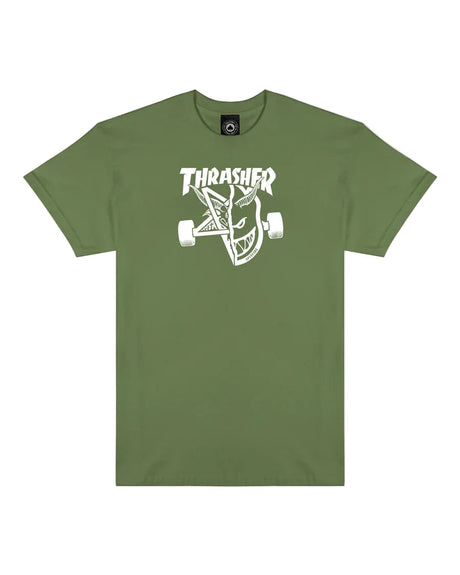THRASHER Spitfire X Thrasher Thrash And Burn T-Shirt Military Men's Short Sleeve T-Shirts Thrasher 