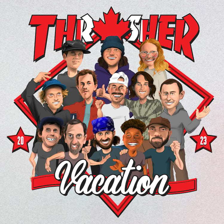 THRASHER Canada Vacation T-Shirt White Men's Short Sleeve T-Shirts Thrasher 