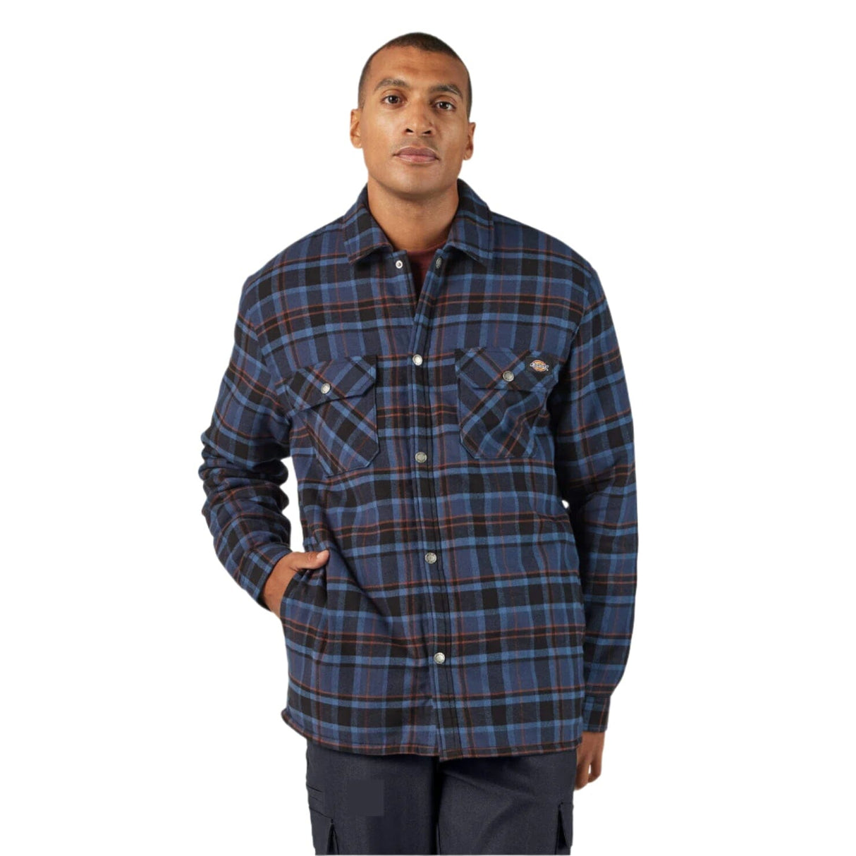 DICKIES Water Repellent Fleece-Lined Flannel Shirt Jacket Naval Academy Men's Street Jackets Dickies 