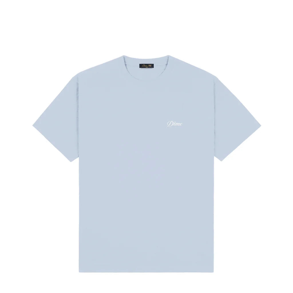 DIME Cursive Small Logo T-Shirt Blue Fog Men's Short Sleeve T-Shirts Dime MTL 