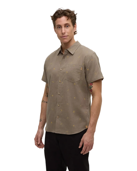 TENTREE Lake Life Mancos Button Up Shirt Clay/Lake Life Men's Short Sleeve Button Up Shirts Tentree 