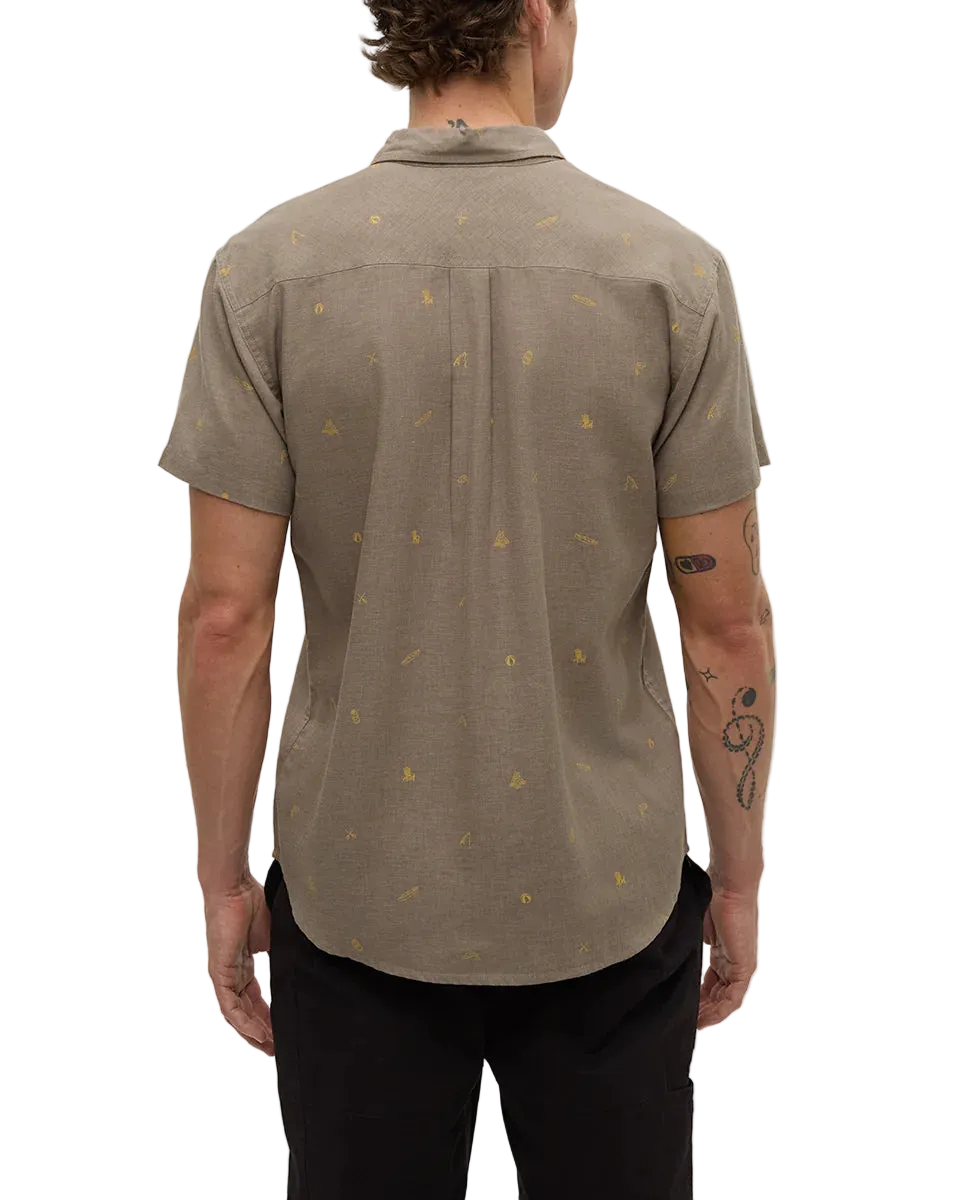 TENTREE Lake Life Mancos Button Up Shirt Clay/Lake Life Men's Short Sleeve Button Up Shirts Tentree 
