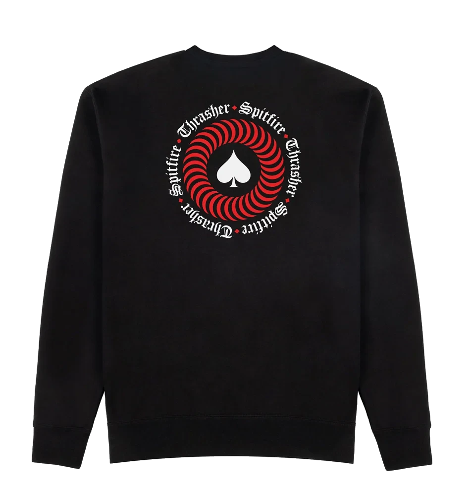 THRASHER Spitfire X Thrasher The End Oath Crew Black Men's Crewnecks Thrasher 