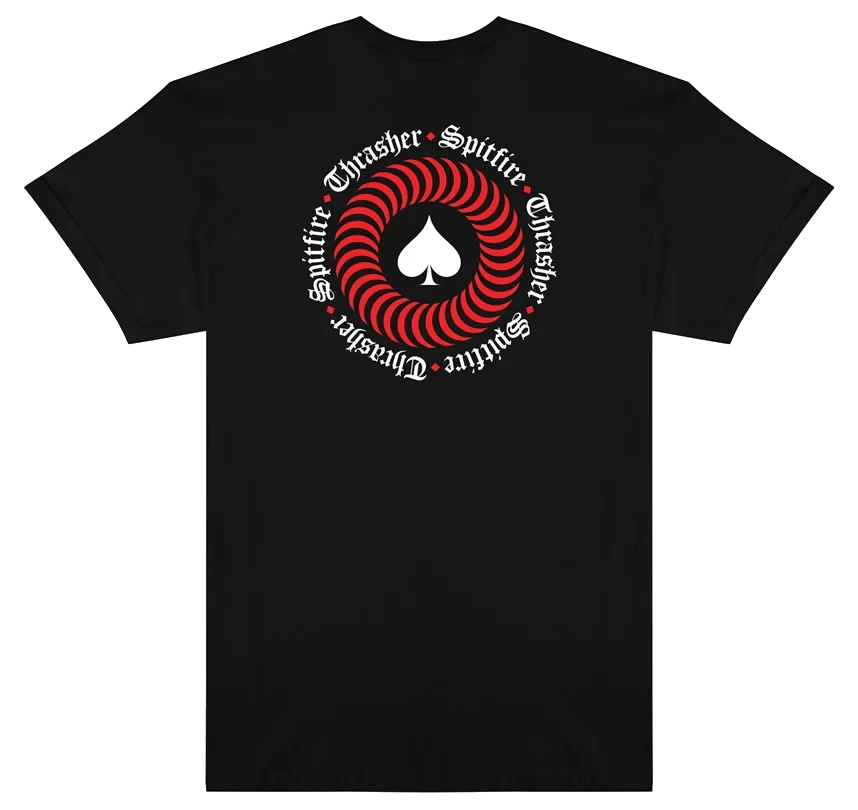 THRASHER Spitfire X Thrasher The End Oath T-Shirt Black Men's Short Sleeve T-Shirts Thrasher 
