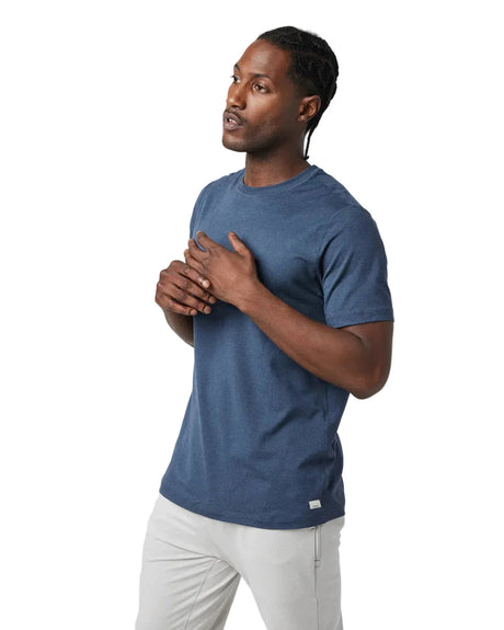VUORI Ponto Performance T-Shirt Azure Heather Men's Short Sleeve T-Shirts Vuori 