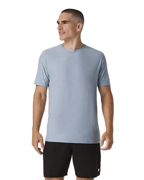 VUORI Strato Tech T-Shirt Blue Dusk Heather Men's Short Sleeve T-Shirts Vuori 