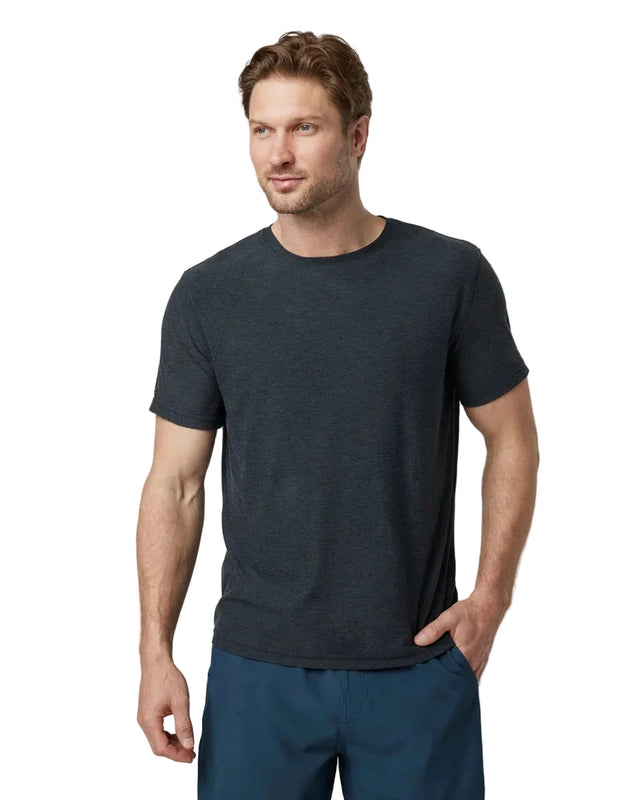 VUORI Strato Tech T-Shirt Charcoal Heather Men's Short Sleeve T-Shirts Vuori 