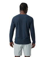 VUORI Strato Tech Long Sleeve T-Shirt Navy Heather Men's Long Sleeve T-Shirts Vuori 