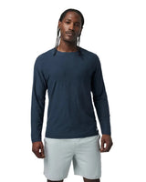 VUORI Strato Tech Long Sleeve T-Shirt Navy Heather Men's Long Sleeve T-Shirts Vuori 