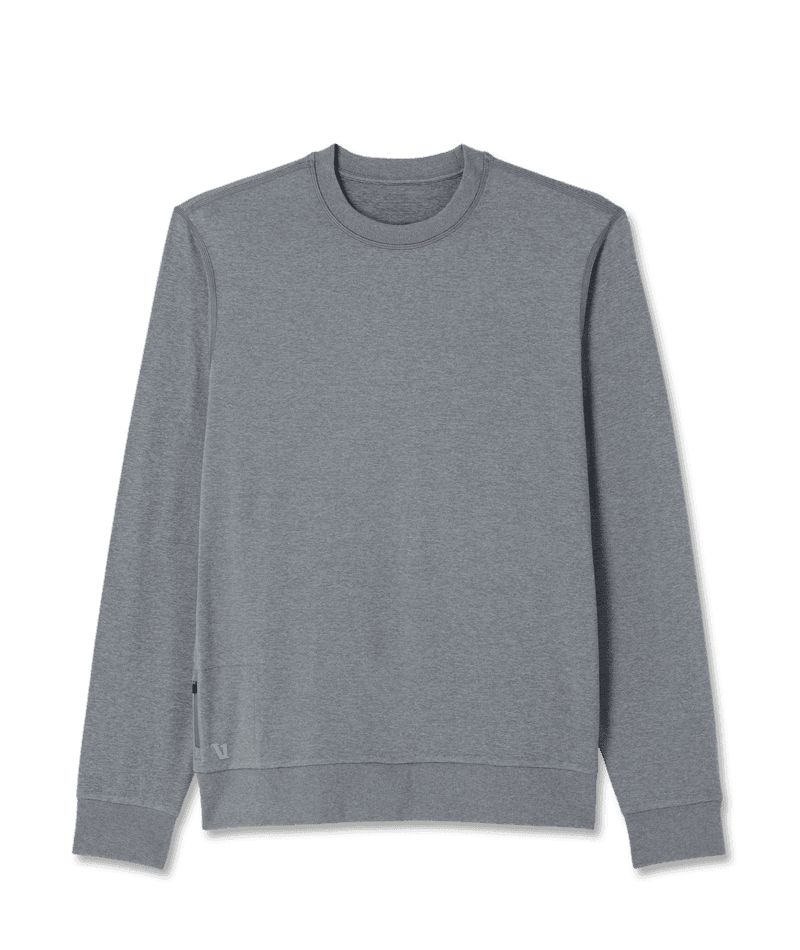 VUORI Ponto Performance Crew Grey Heather Men's Crewnecks Vuori 