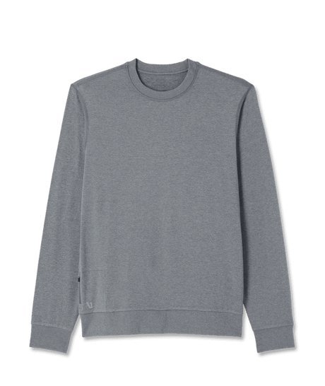 VUORI Ponto Performance Crew Grey Heather Men's Crewnecks Vuori 