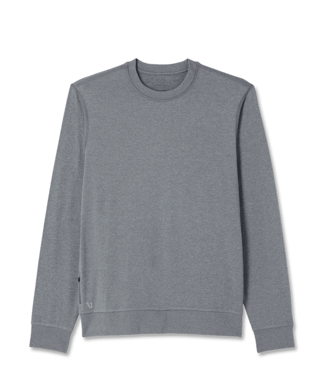 VUORI Ponto Performance Crew Grey Heather Men's Crewnecks Vuori 